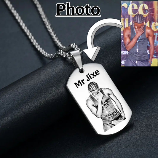 Collier Personnalisé avec Photo, Nom ou Logo – Or ou Argent