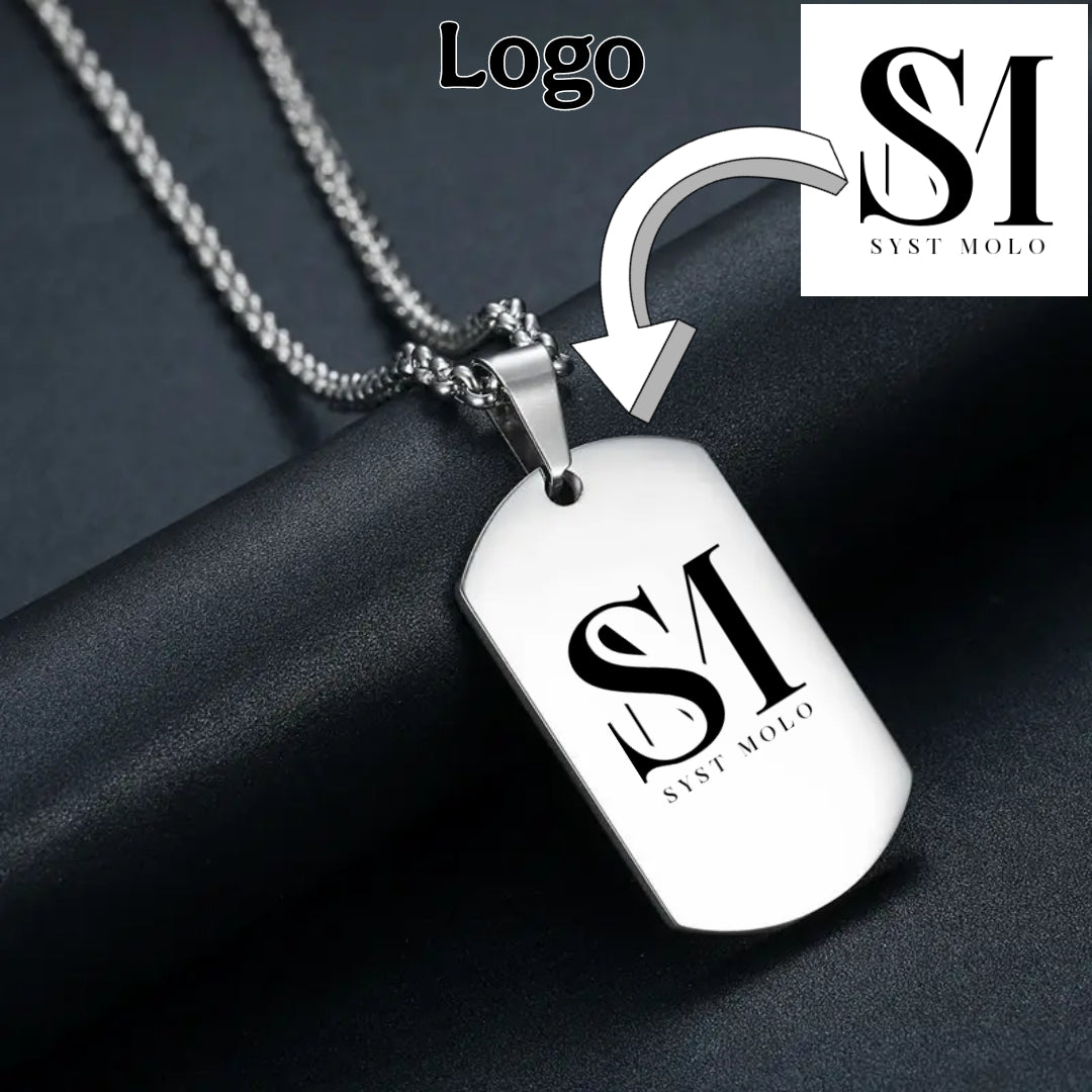 Collier Personnalisé avec Photo, Nom ou Logo – Or ou Argent