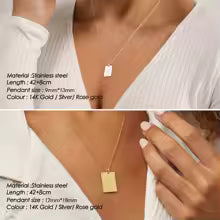 collier simple rectangulaire pour femme